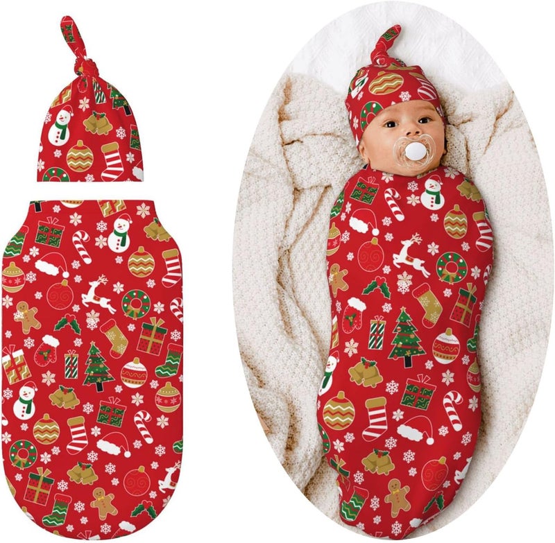 Figtihw Christmas Swaddle Blankets Newborn Receiving Blanket Baby Swaddle Wrap Soft Sleeping Sack for Baby Girls Boys - Image 1